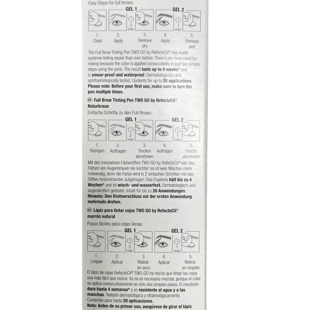 🆕 RefectoCil TWO GO Full Brow Tinting Pen BLACK BROWN NEW - Picture 2 of 7